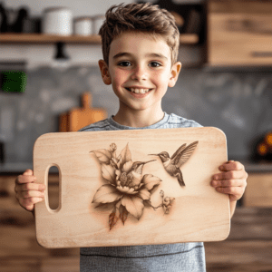 Hummingbird 3D Illusion Charcuterie Board Laser File, Unique