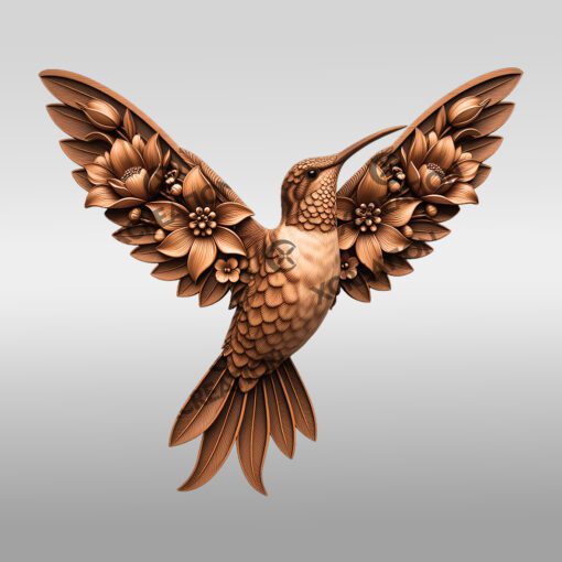 Fichier gravure laser 3D illusion de Colibri, modèle d'art animalier pour décoration DIY