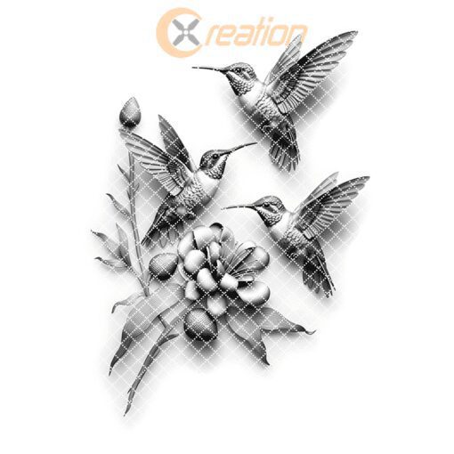 Hummingbird Family 3D Illusion Charcuterie Board Laser Engraving