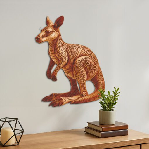 Design d'estampillage laser en 3D de kangourou, modèle unique d'art animalier pour cadeaux DIY. – Image 3