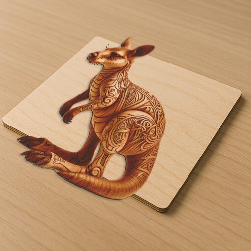 Design d'estampillage laser en 3D de kangourou, modèle unique d'art animalier pour cadeaux DIY. – Image 4