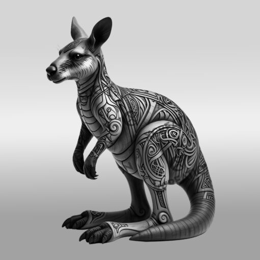 Design d'estampillage laser en 3D de kangourou, modèle unique d'art animalier pour cadeaux DIY. – Image 6