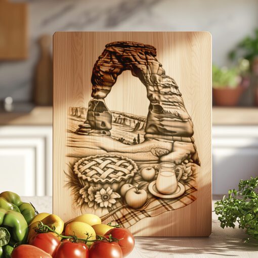 Laser Engraved Charcuterie Board, American Meal Theme, Unique