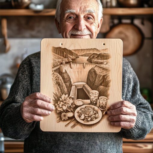 Laser Engraved Charcuterie Board, American Wonders Theme, Kitchen