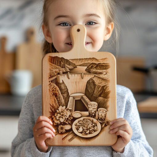 Laser Engraved Charcuterie Board, American Wonders Theme, Kitchen