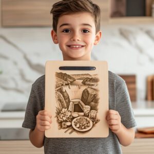 Laser Engraved Charcuterie Board, American Wonders Theme, Kitchen