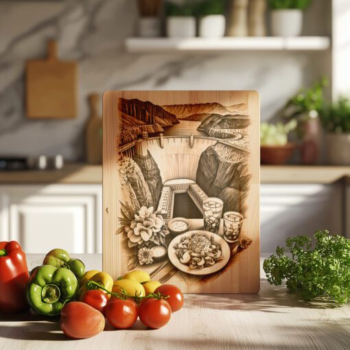 Laser Engraved Charcuterie Board, American Wonders Theme, Kitchen