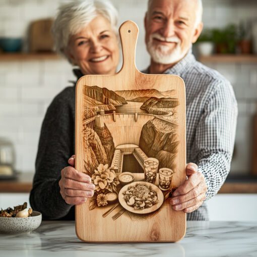 Laser Engraved Charcuterie Board, American Wonders Theme, Kitchen