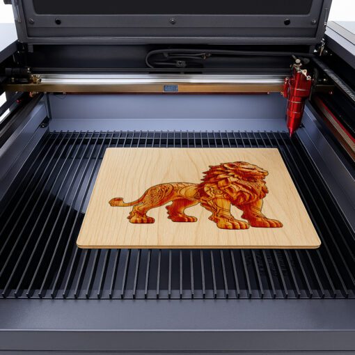 Design d'illusion 3D Lion, Modèle de gravure laser Faune, Art animalier unique – Image 5