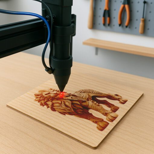 Gravure laser Illusion 3D Lion, Design unique pour la décoration d'intérieur faune – Image 3