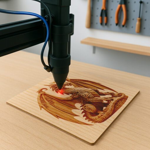Conception d'estampillage laser 3D illusion de dragon majestueux, fichier numérique PNG pour l'artisanat – Image 4