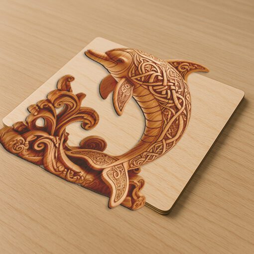 Diseño Láser Moderno de Arte de Delfines 3D para Proyectos de Decoración Únicos - Imagen 3