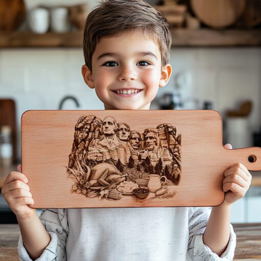 Mount Rushmore Charcuterie Board Engraving File, Personalized Kitchen