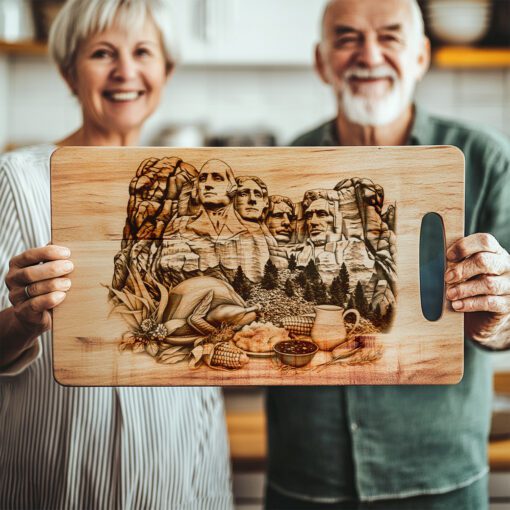 Mount Rushmore Charcuterie Board Engraving File, Personalized Kitchen