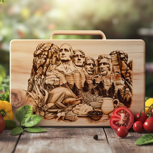 Mount Rushmore Charcuterie Board Engraving File, Personalized Kitchen