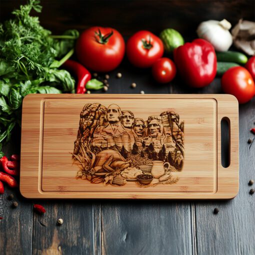 Mount Rushmore Charcuterie Board Engraving File, Personalized Kitchen