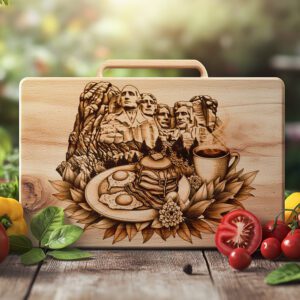 Patriotic Charcuterie Board Engraving File, Mount Rushmore Design