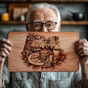 Patriotic Charcuterie Board Engraving File, Mount Rushmore Design
