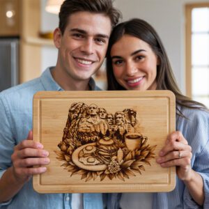 Patriotic Charcuterie Board Engraving File, Mount Rushmore Design
