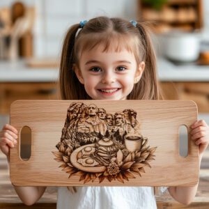 Patriotic Charcuterie Board Engraving File, Mount Rushmore Design