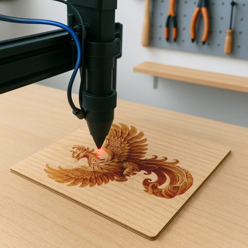Phoenix 3D Art Design, Laser Engraving Template, Unique
