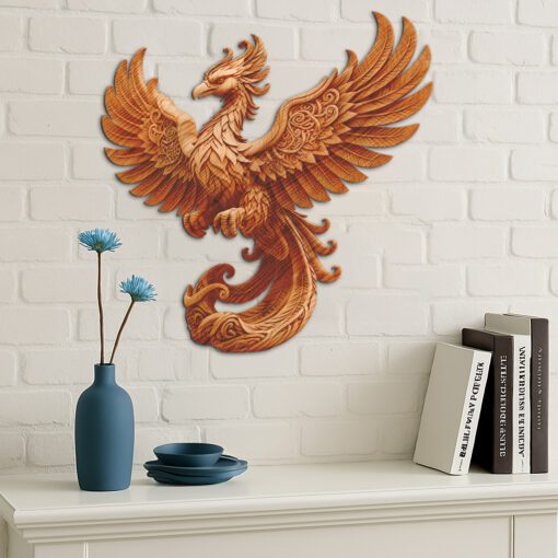 Phoenix 3D Art Design, Laser Engraving Template, Unique