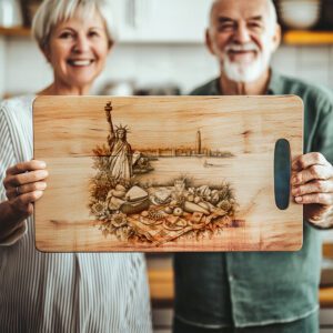 Picnic Charcuterie Board Design, Statue of Liberty Engraving