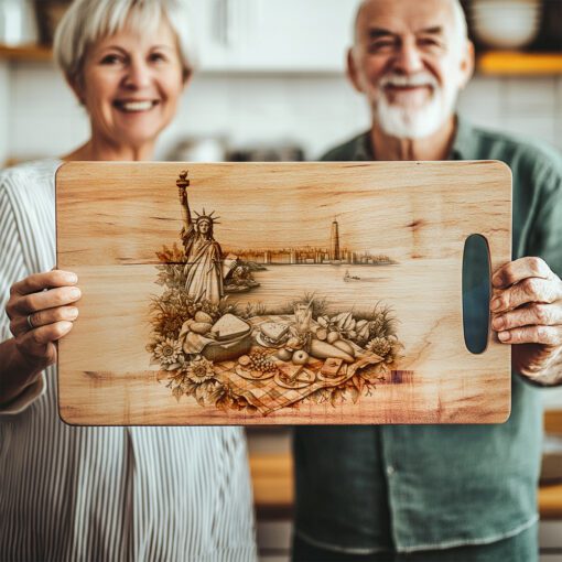 Picnic Charcuterie Board Design, Statue of Liberty Engraving