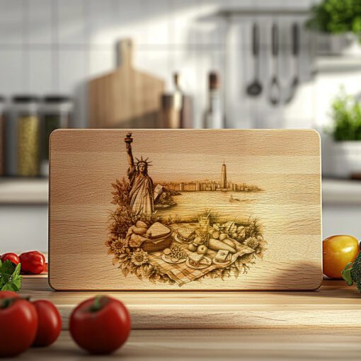 Picnic Charcuterie Board Design, Statue of Liberty Engraving