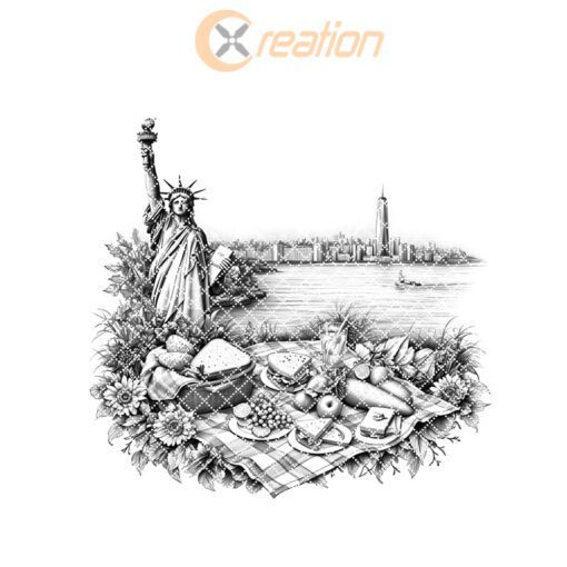 Picnic Charcuterie Board Design, Statue of Liberty Engraving