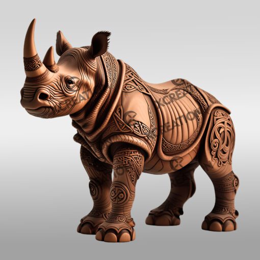 Fichier d'Art Illusion 3D Rhino, Décor Faune Unique pour Projets Créatifs