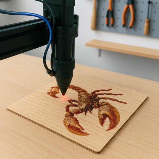 Obra de arte de ilusión 3D de escorpión, Plantilla de grabado láser de vida silvestre, Decoración única para el hogar - Imagen 4