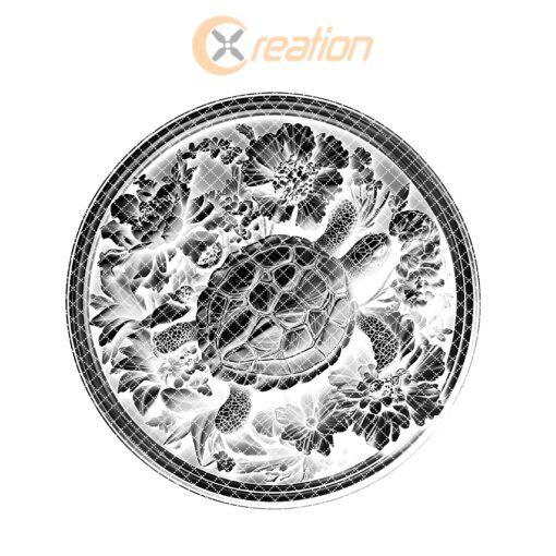 Sea Turtle 3D Illusion Slate Coaster Laser Engraving