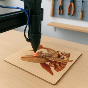 Whale 3D Laser Engraving Design, Nautical Art File