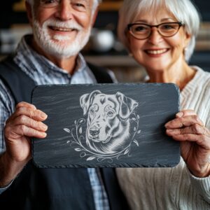 Slate Cheese Board Engraving File, Dog Head Design,