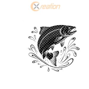 Slate Cheese Board Engraving File, Fish Jumping Water