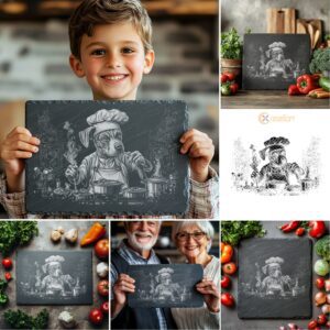 Slate Cheese Board Laser Engraving Bundle, 3D Animal