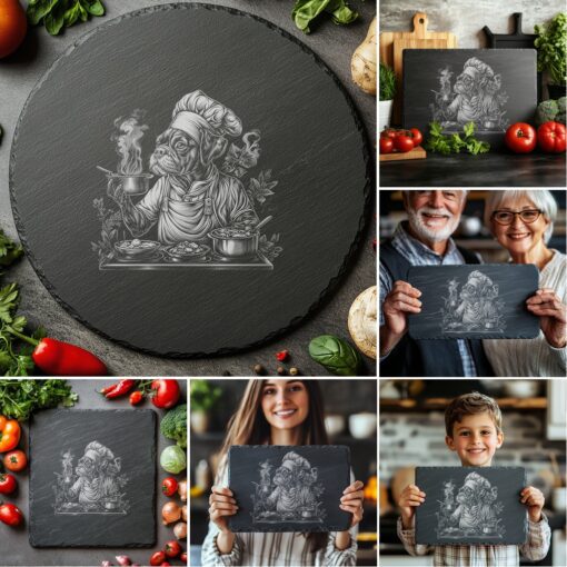 Slate Cheese Board Laser Engraving Bundle, 3D Animal