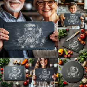 Slate Cheese Board Laser Engraving Bundle, 3D Animal