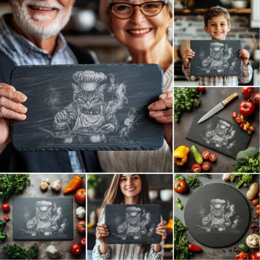 Slate Cheese Board Laser Engraving Bundle, 3D Animal