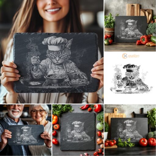 Slate Cheese Board Laser Engraving Bundle, 3D Animal