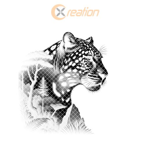Slate Untersetzer Design, Lasergravur Muster, Doppelbelichtung Jaguar Wald Kunst Geschenk – Bild 7