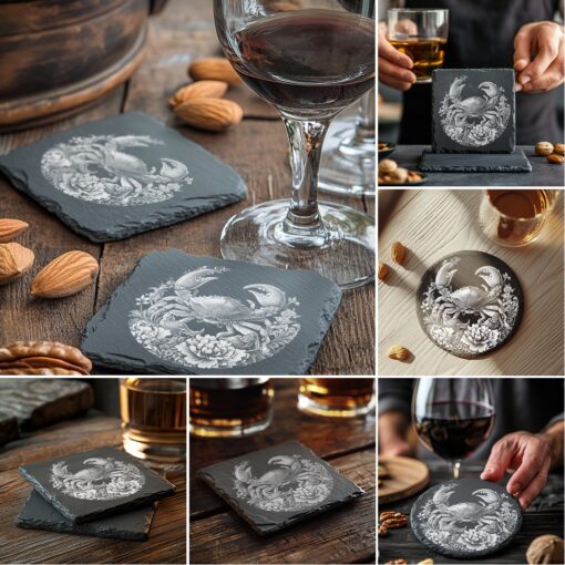 File di incisione per sottobicchieri in ardesia, bundle, PNG animali in 3D, design per la decorazione domestica - immagine 3