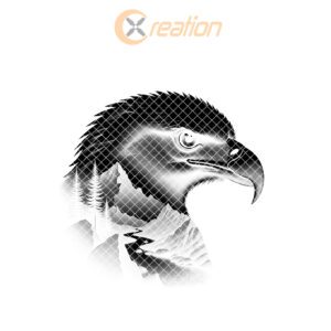 Slate Coaster Laser Engraved, Double Exposure Eagle with