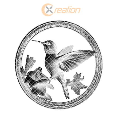 Archivo de grabado láser para posavasos de pizarra, diseño de colibrí y flor, descarga instantánea - Imagen 7