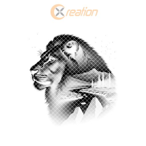 Slate Coaster Laser Engraving File, Lion and Mountain