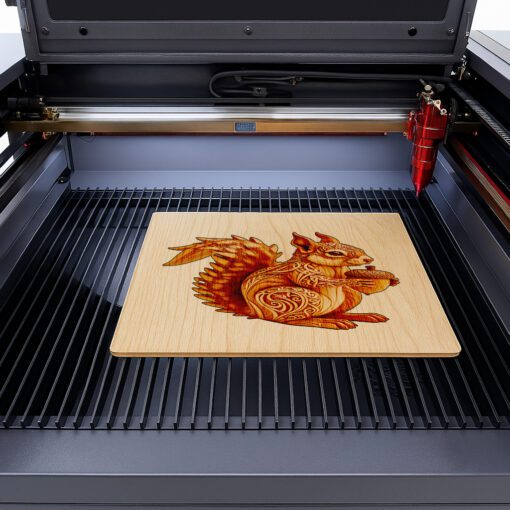 Écureuil Illusion 3D Art de Gravure Laser, Fichier de Conception Faune, Projet Créatif – Image 2
