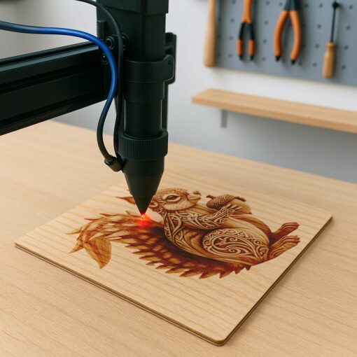Écureuil Illusion 3D Art de Gravure Laser, Fichier de Conception Faune, Projet Créatif – Image 4