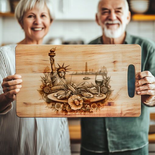 Statue of Liberty Charcuterie Board, Elegant Seafood Design,