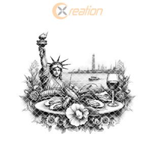 Statue of Liberty Charcuterie Board, Elegant Seafood Design,